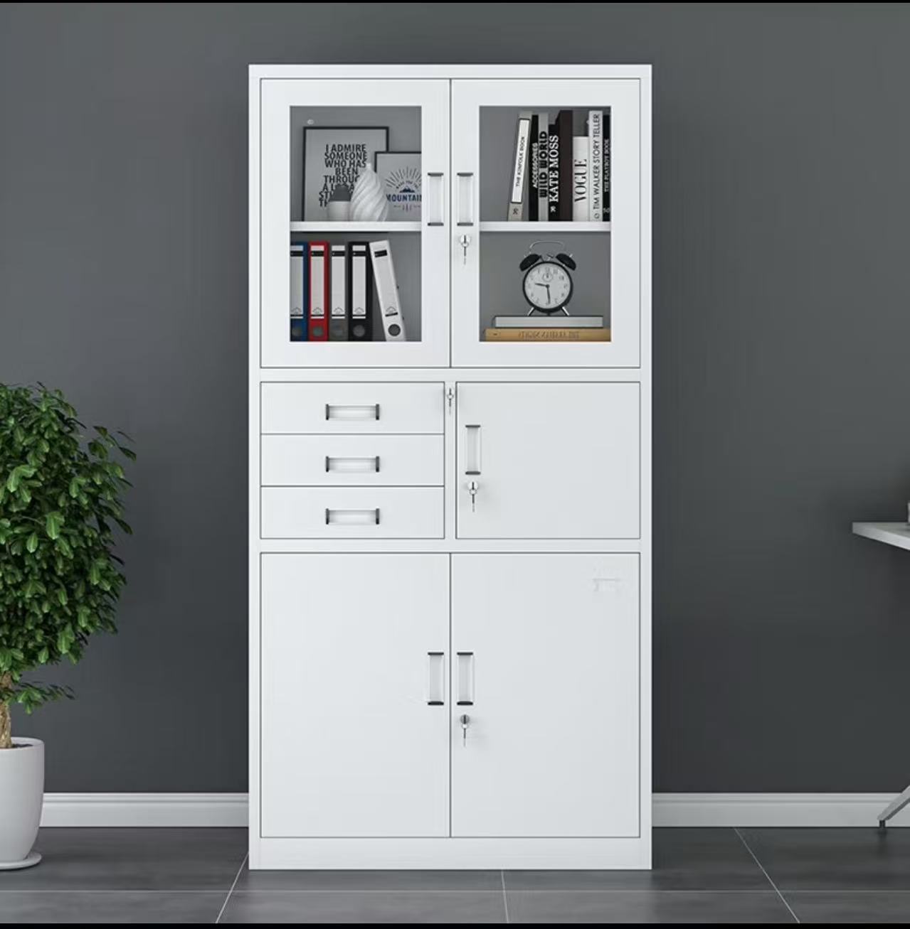 Office Cabinets, Office furniture 1-way workstation, 1.2m advance office desk, 2400mm boardroom table, 3-door mahogany filling cabinet, dinning tables, Ergonomic Office Chair, Headrest office Chair, mahogany coat hanger, tosca visitors seat