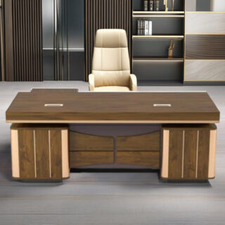 1800mm executive desk, 3-door mahogany filling cabinet, 4 Drawer Steel Cabinet, 6-way workstation, Backmesh Office Chair, butterfly office seat, tosca visitors seat