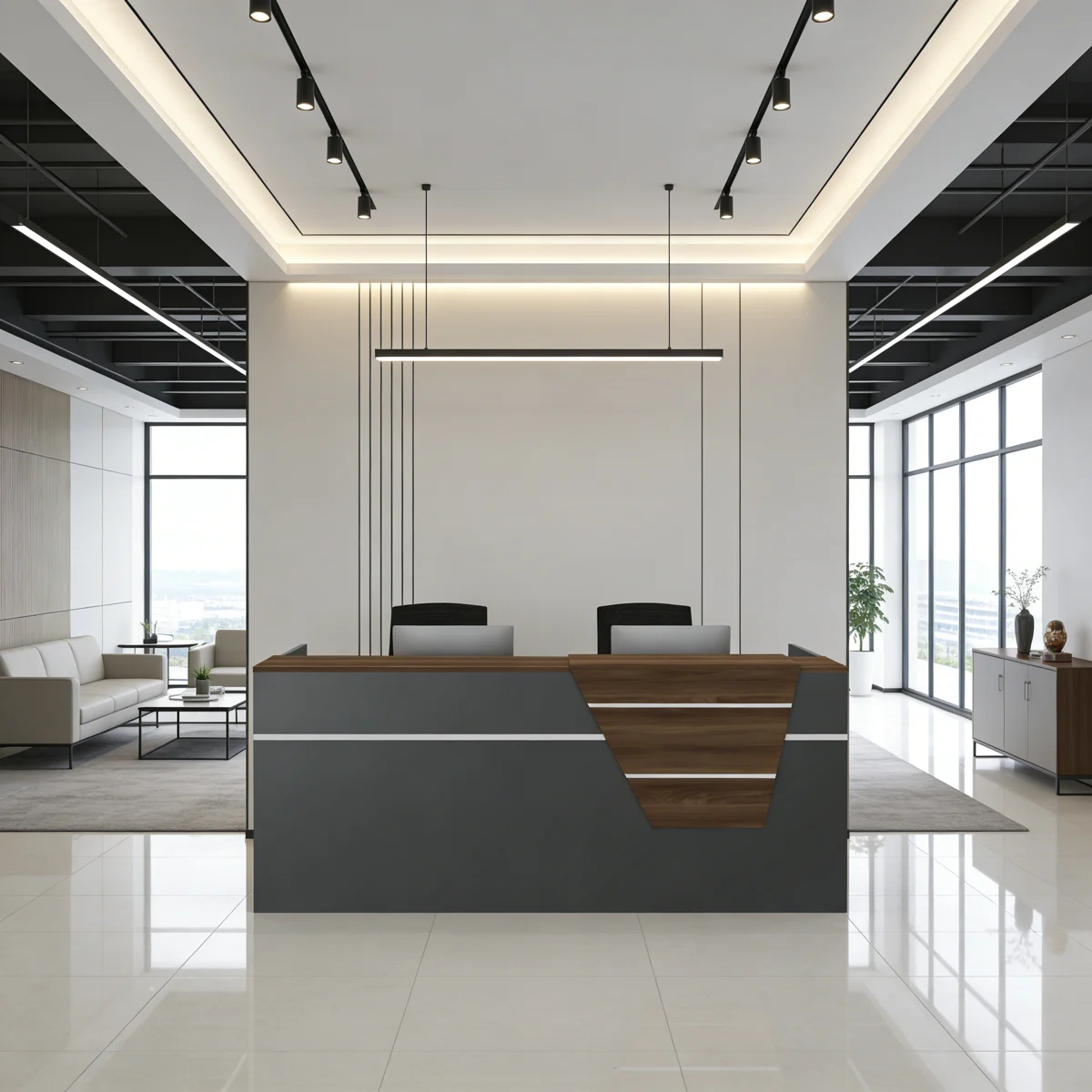 Medium back chairs, Mesh Visitor Seat, Office furniture 3-link waiting bench, 3m boardroom table, 4 Drawer Steel Cabinet, 5-seater reception sofa, Eames Dinning Chairs, Ergonomic Office Chair, fireproof safes, mahogany coat hanger